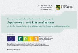 Förderhinweis: Agrarumwelt- und Klimamaßnahmen, Freistaat Sachsen und EU (ELER)